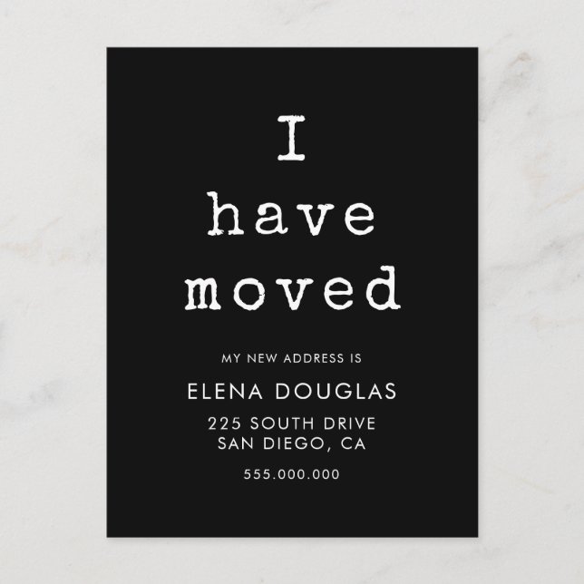 Jag har flyttat flytta-meddelande vykort (Framsida)