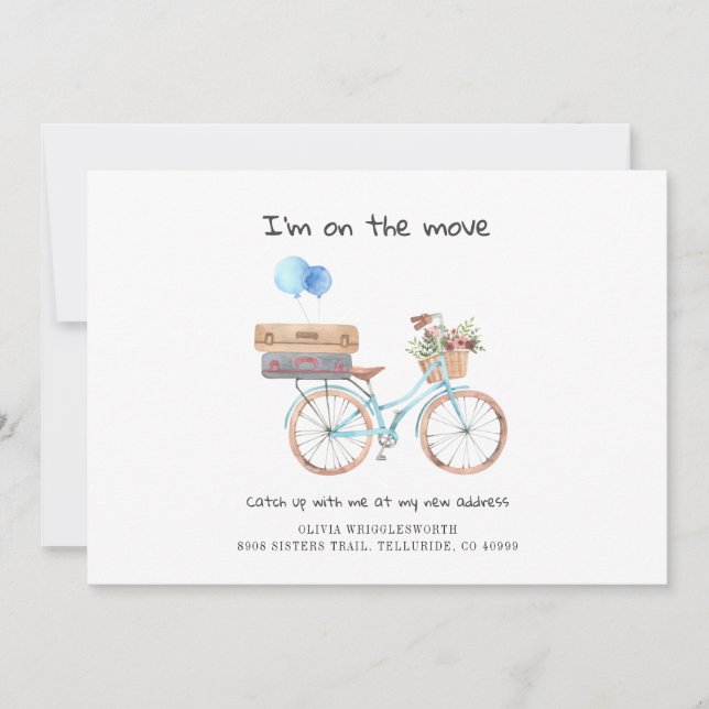 Jag har Flyttat Flytta  om vattenfärgen Chic Meddelande (Framsida)