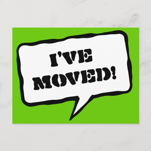 Jag har flyttat flyttkartor för ny adress meddelande vykort (Framsida)