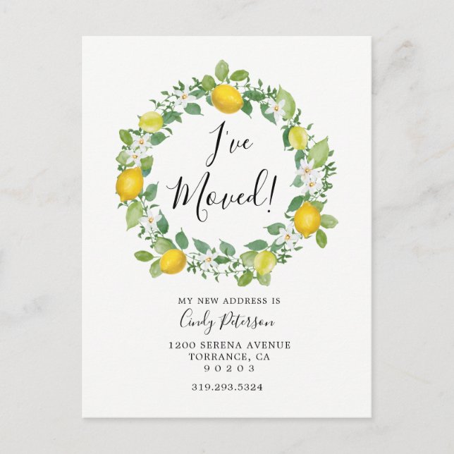 Jag har flyttat | Flyttningskortsmeddelande Meddelande Vykort (Framsida)