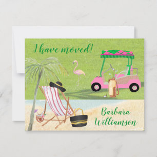 Jag har Flyttat Golf Beach Budget FLAT Move Meddelande