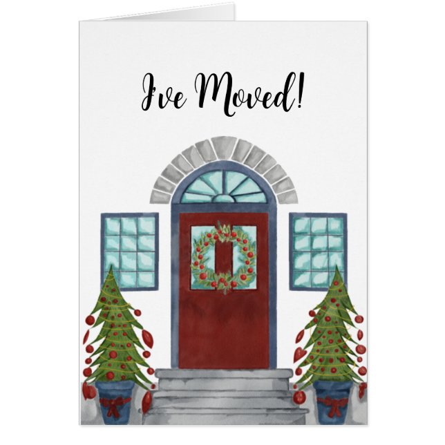 Jag har Flyttat! Julhem Hälsningskort (Framsidan)