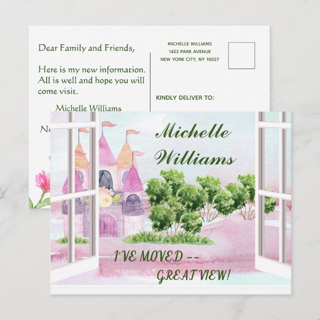 Jag Har Flyttat Klassisk Kul Ny Granne Flyttar Meddelande Vykort (Fram/baksida)