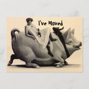 Jag har Flyttat land ranch Vintage annonsering Meddelande