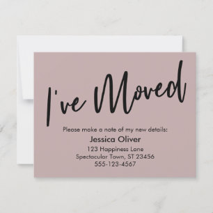 "Jag har Flyttat" Modern handskriftskort Ro Inbjudningar