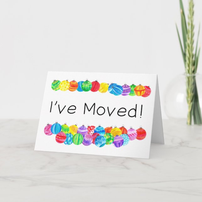 Jag har Flyttat/Nya adress, vattenfärgbubblor Helgkort (Framsida)