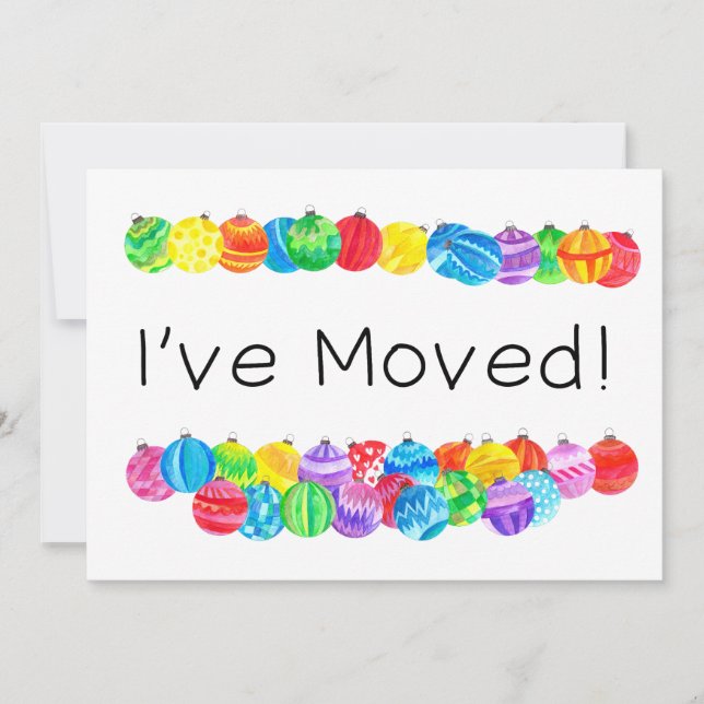 Jag har Flyttat/Nya adress, vattenfärgbubblor Inbjudningar (Framsida)
