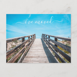 Jag har flyttat Nytt adresskungörelse Strand Hav Meddelande Vykort