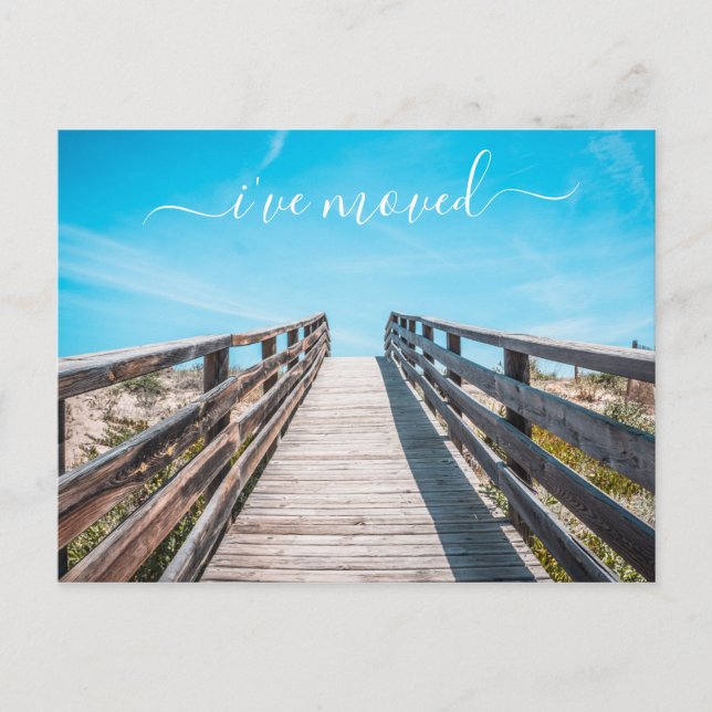 Jag har flyttat Nytt adresskungörelse Strand Hav Meddelande Vykort (Framsida)