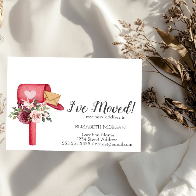 Jag har Flyttat, postlådor för vattenfärg Meddelande Vykort (Skapare uppladdad)