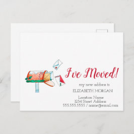 Jag har Flyttat, Vattenfärgssegelboxen jul Meddelande Vykort