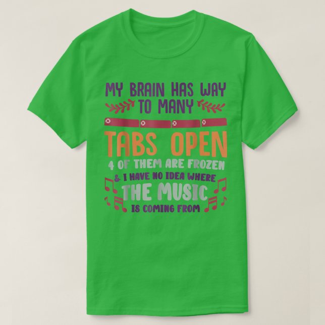Jag har för många flikar O T Shirt (Design framsida)