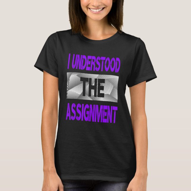 Jag har förstått Lila Färg grafik T Shirt (Framsida)