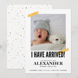 Jag har fött foto Modern Baby Inbjudningar
