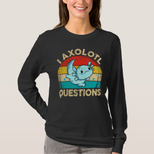 Jag har frågor Retro Cute Axolotl Kids Boys T Shirt