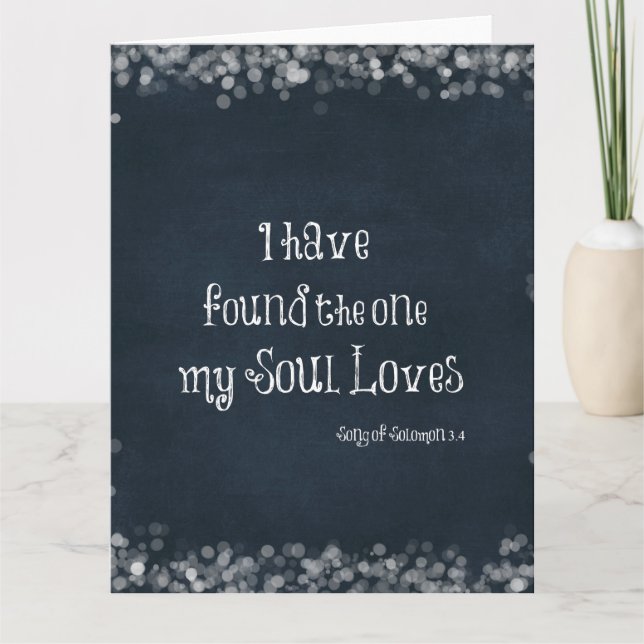 Jag har funnit den som min själ älskar Bibelvers Kort (Framsida)