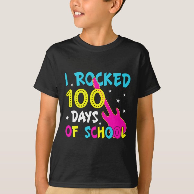 Jag har fyllt 100 dagar med 100 dagars Guitar Musi T Shirt (Framsida)