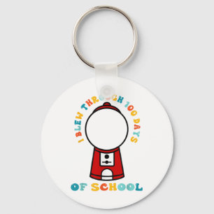 Jag har gått igenom 100 dagar med skolgumboll Mask Nyckelring