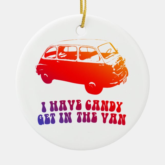 Jag har godis, gå in i Van. Julgransprydnad Keramik (Framsidan)