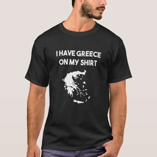 Jag har Grekland på min grekiska skrytgrek Joke Pu T Shirt (Framsida)