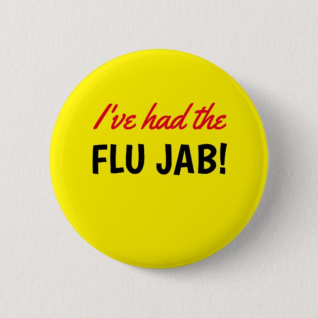 Jag har haft Flu Jab Gult Button Knapp (Framsida)