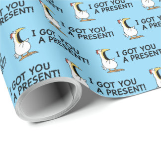 JAG HAR HÄMTAT EN PRESENT TILL DIG! högljudd kyckl Presentpapper