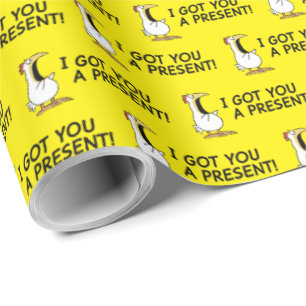 JAG HAR HÄMTAT EN PRESENT TILL DIG! högljudd kyckl Presentpapper