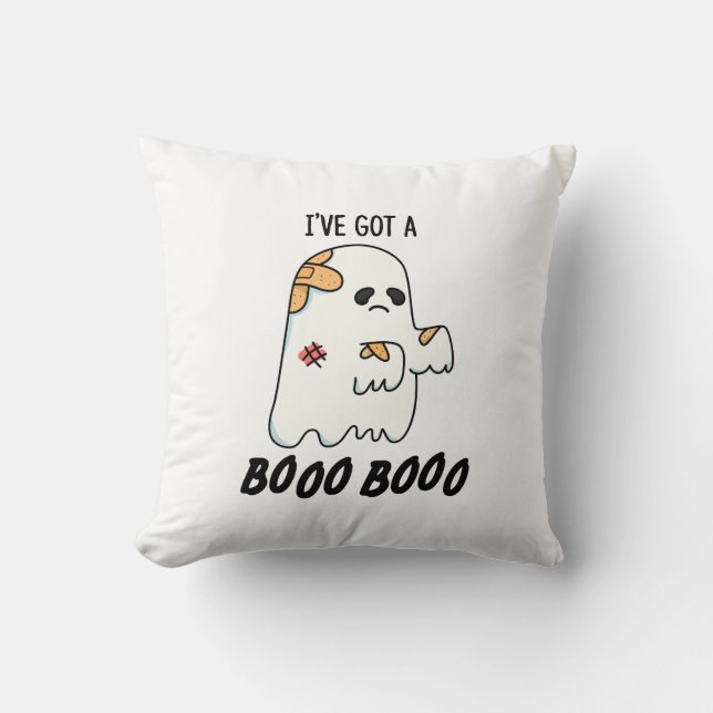 Jag har Har A Boo Boo Funny Halloween Ghost Pun Kudde (Framsida)