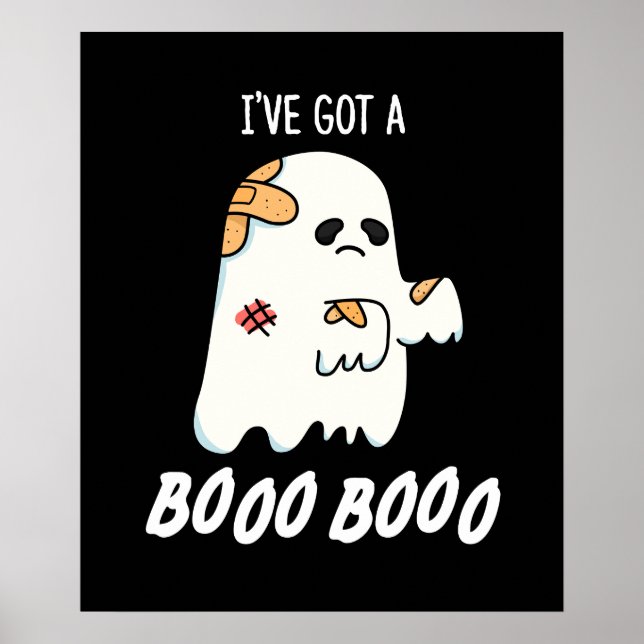 Jag har Har A Boo Funny Ghost Pun Mörk BG Poster (Framsidan)