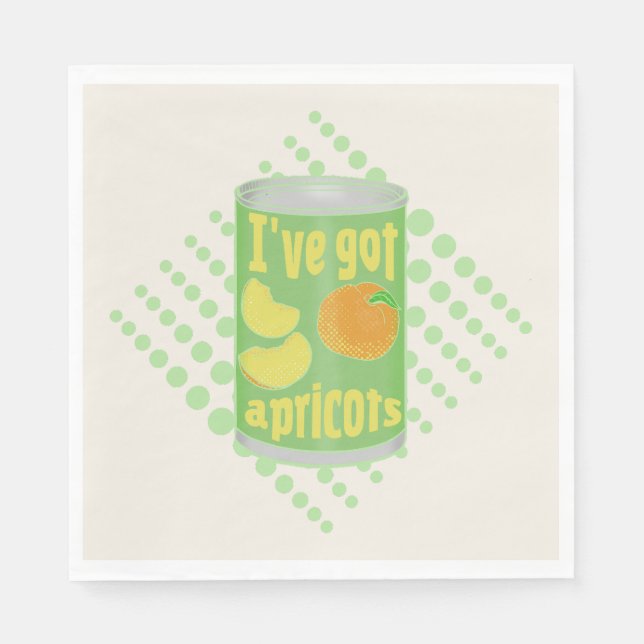 Jag har har aprikoser Tin av frukt Pappersservett (Framsidan)
