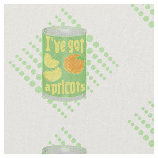 Jag har har aprikoser Tin av frukt Tyg (Närbild)