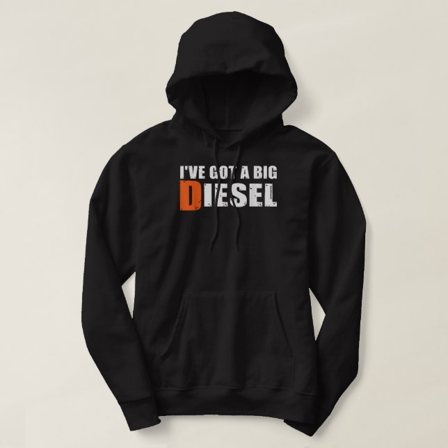 Jag har Har en Big Diesel, Big Rig 4wd Lastbil-gåv Hoodie (Design framsida)