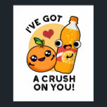 Jag har Har en spricka på dig... Orange Pun Poster<br><div class="desc">Jag har Har en crush on You Funny Orange Pop Pun har en söt orange och orange soda pop. Perfektens gåva till familj och vänner som kärlek söt soda-soda-pun.</div>
