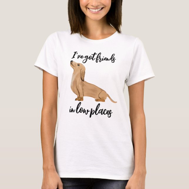 Jag har Har Friends i Low Ställen Dachshund hund T Shirt (Framsida)