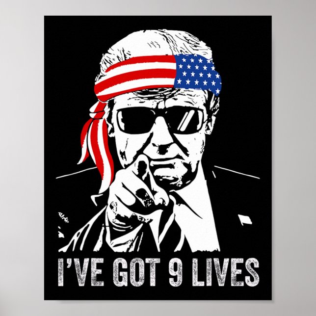 Jag har Har Nine Lives - Trump 2024 Funny Poster (Framsidan)