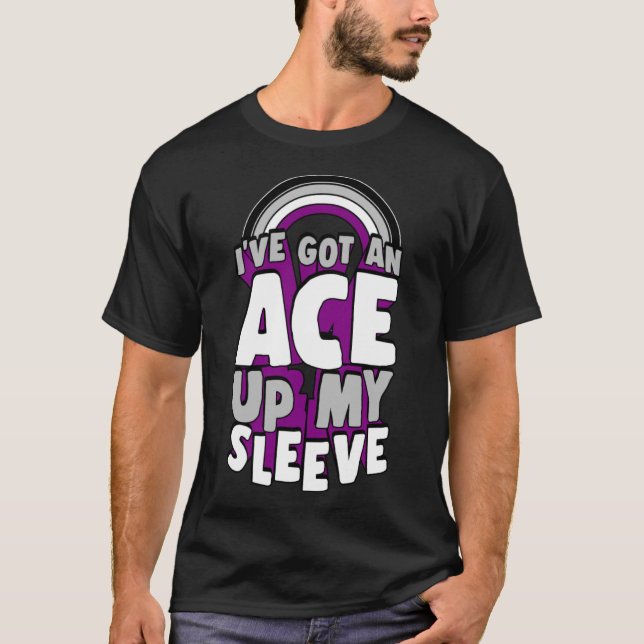 Jag har Har och Ace upp min Sleeve Asexuellt Pride T Shirt (Framsida)