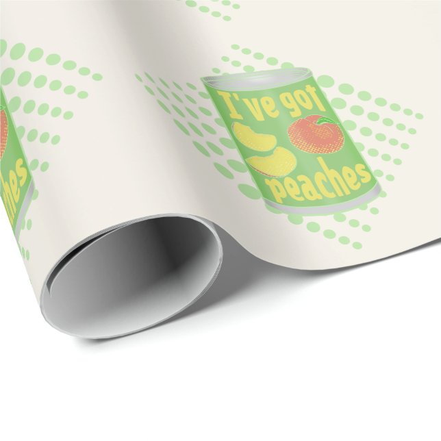 Jag har har persikor Tin av frukt Presentpapper (Rullad Hörn)