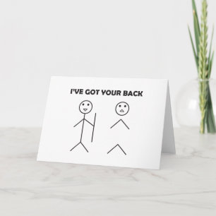 Jag har har ryggen - Stick figur Kort