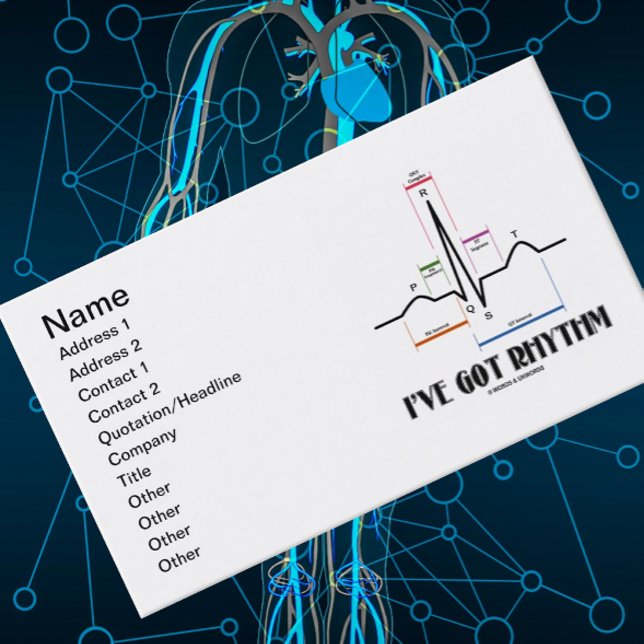 Jag har Har-rytm (EKG/EKG Electrokardiogram) Visitkort (If you have a heartbeat, you'll enjoy introducing yourself with this "I've Got Rhythm" biz card!)
