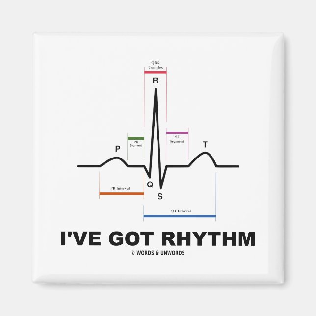 Jag har Har-rytm (EKG - EKG Heart Beat) Magnet (Framsidan)