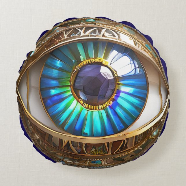 Jag har Har tredje Öga på dig Rund Kudde (Framsidan)