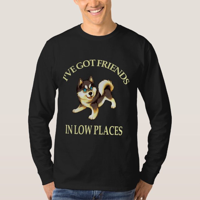 Jag har Har vänner i låg Ställe T Shirt (Framsida)
