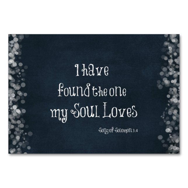 Jag har hittat en min Soul Kärlek Bible Verse Bordsnummer (Framsidan)