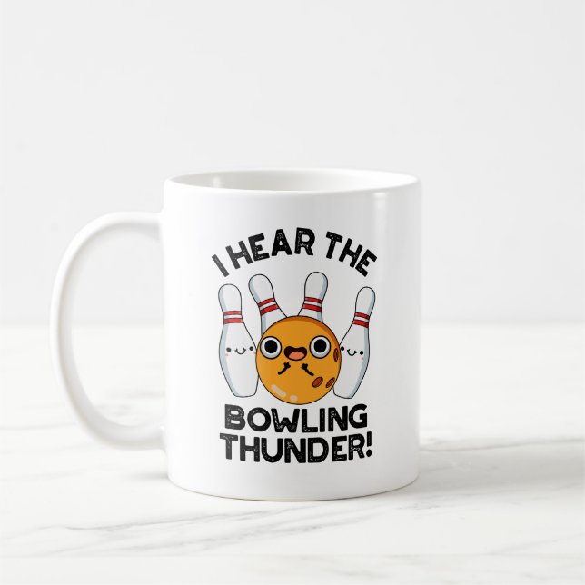 Jag har hört Bowling Thunder Funny Sports Pun Kaffemugg (Vänster)