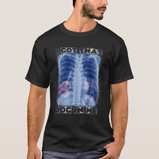 Jag Har Hund i Me Xray Meme Dachshund T Shirt (Framsida)