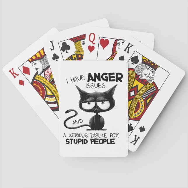 Jag Har Ilska Problem Roligt Kattälskare Present  Casinokort (Baksidan)