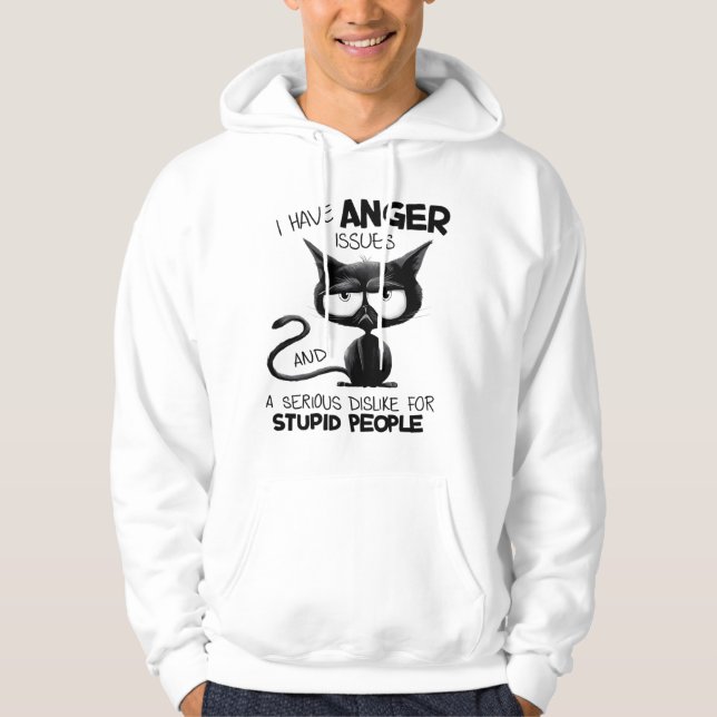 Jag Har Ilska Problem Roligt Kattälskare Present  Hoodie (Framsida)