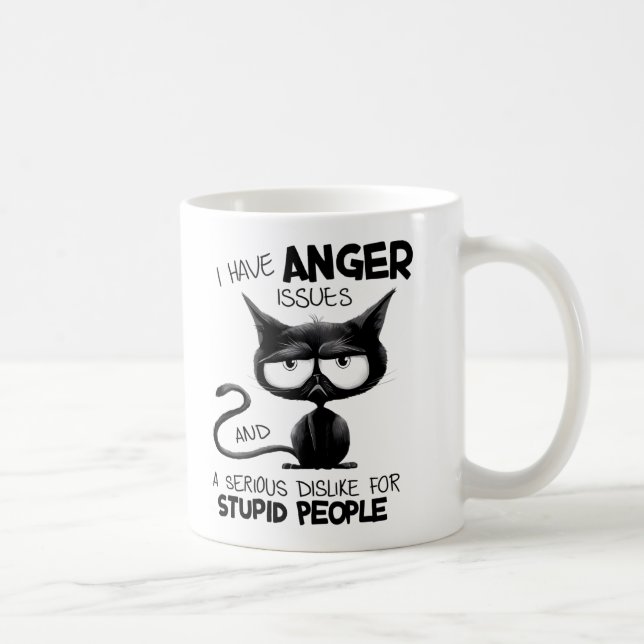 Jag Har Ilska Problem Roligt Kattälskare Present  Kaffemugg (Höger)
