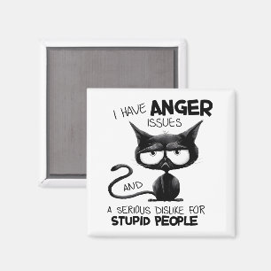 Jag Har Ilska Problem Roligt Kattälskare Present Magnet