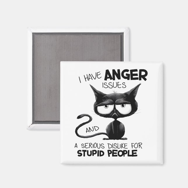 Jag Har Ilska Problem Roligt Kattälskare Present  Magnet (Front/Back)